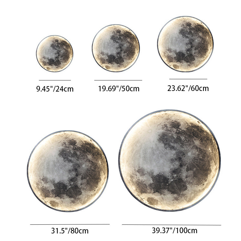Round Moon Iron Acrylic Wall Lamp