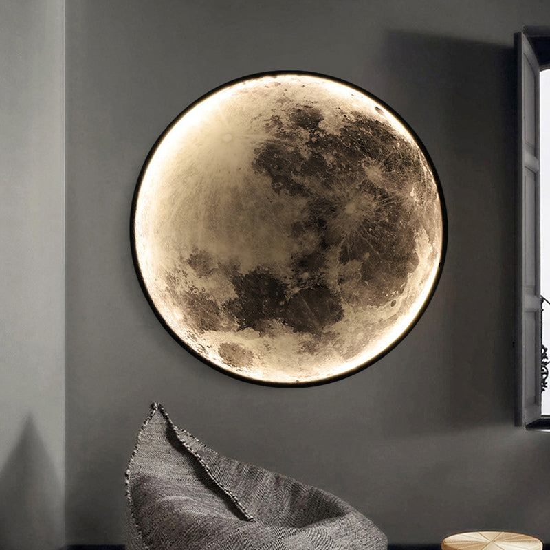 Round Moon Iron Acrylic Wall Lamp