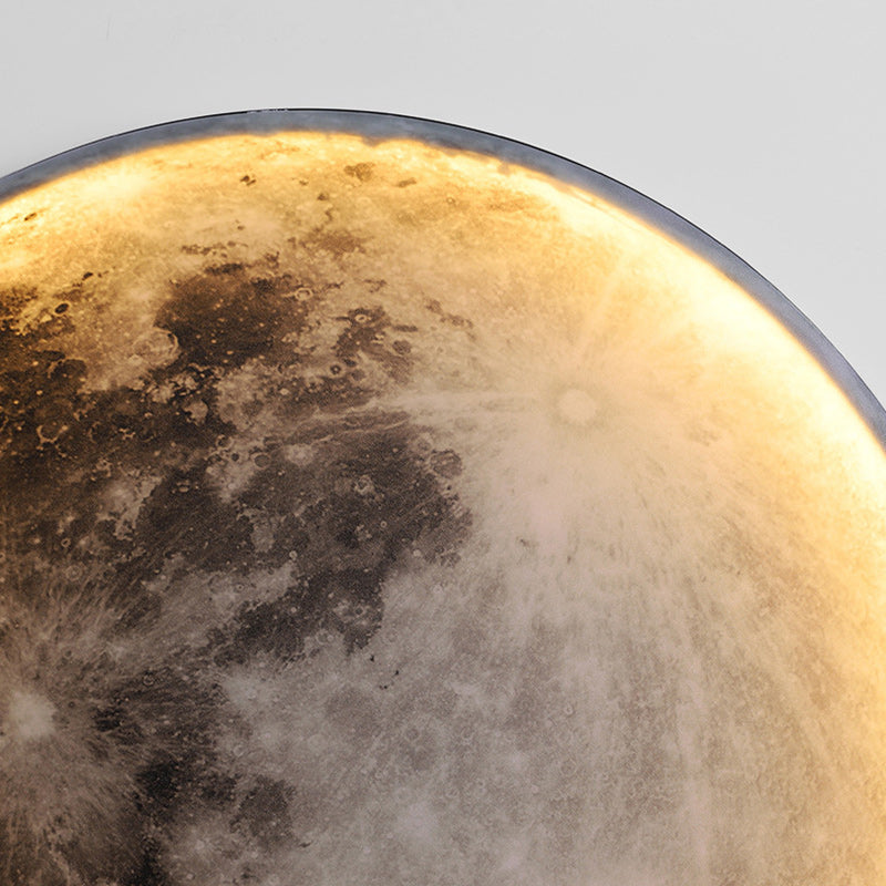 Round Moon Iron Acrylic Wall Lamp