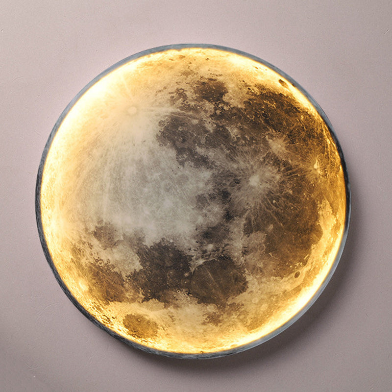 Round Moon Iron Acrylic Wall Lamp