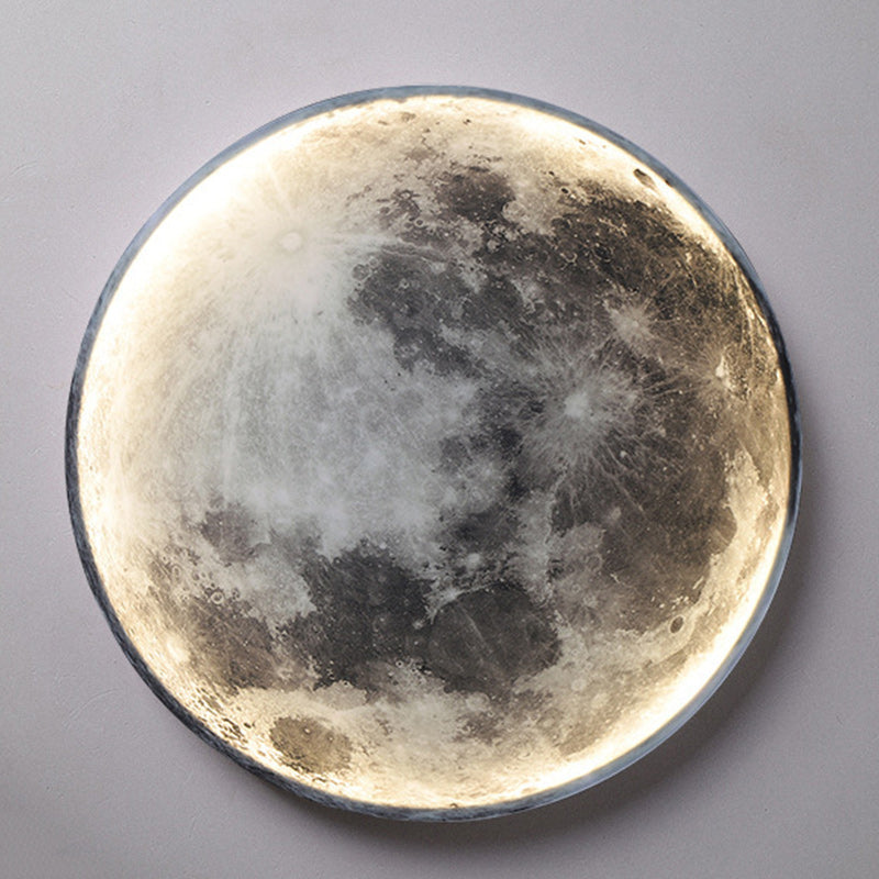 Round Moon Iron Acrylic Wall Lamp