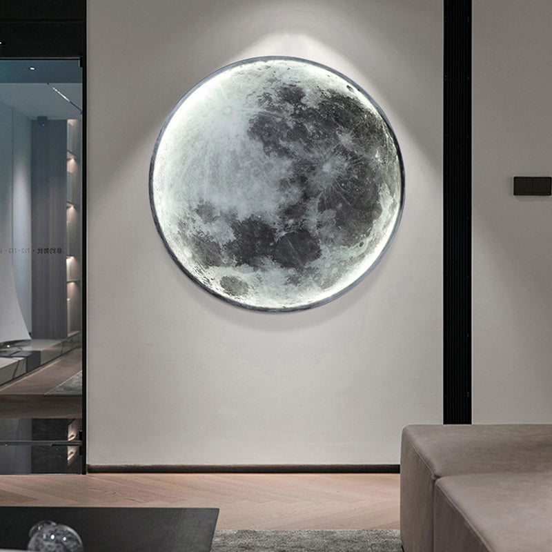 Round Moon Iron Acrylic Wall Lamp