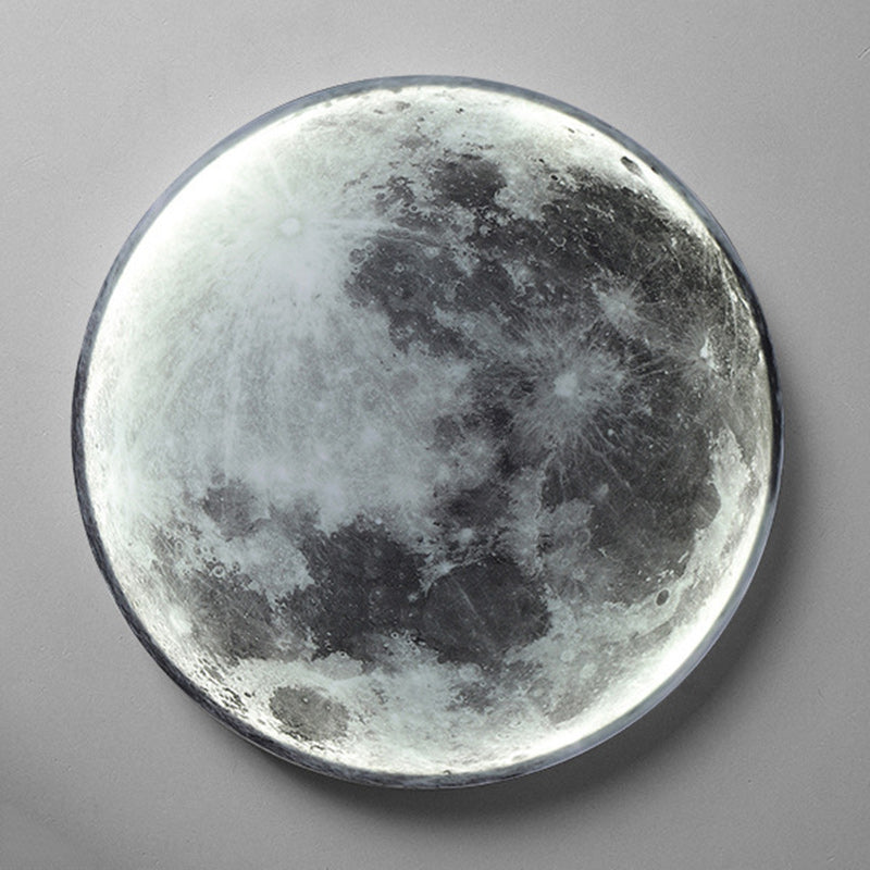 Round Moon Iron Acrylic Wall Lamp