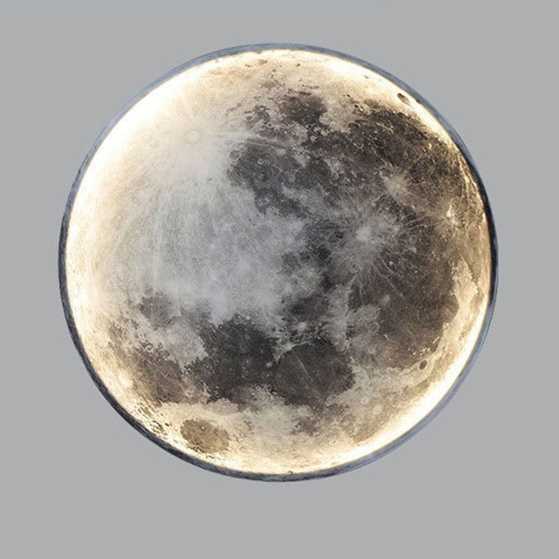 Round Moon Iron Acrylic Wall Lamp