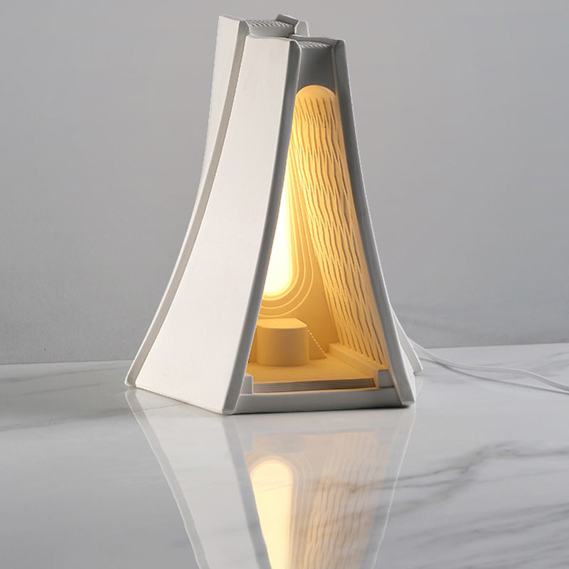 Prism Tower Plaster Bedroom Table Lamp
