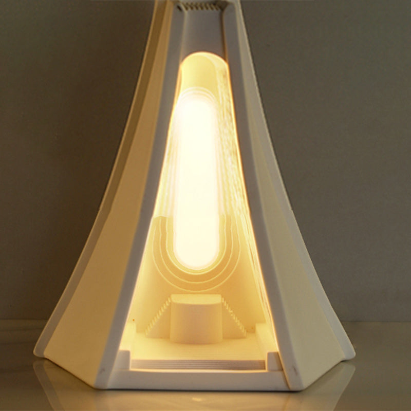 Prism Tower Plaster Bedroom Table Lamp