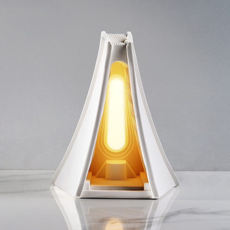 Prism Tower Plaster Bedroom Table Lamp