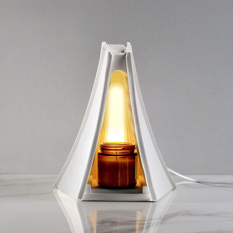 Prism Tower Plaster Bedroom Table Lamp