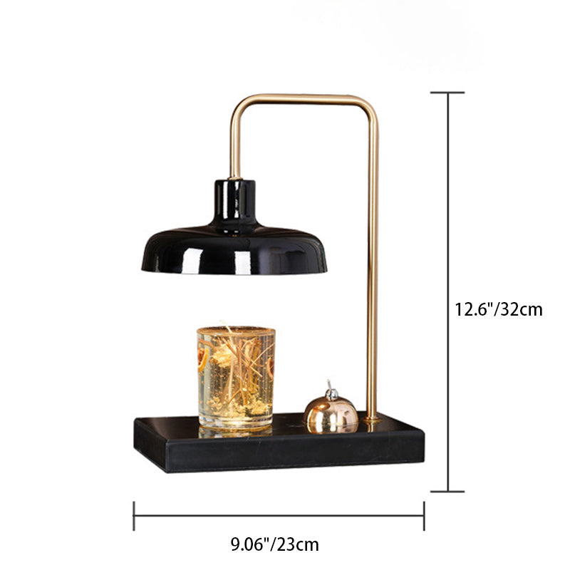 Round Disc Rectangular Marble Table Lamp