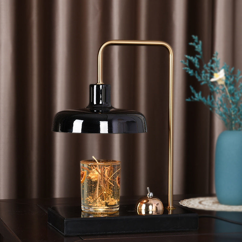 Round Disc Rectangular Marble Table Lamp