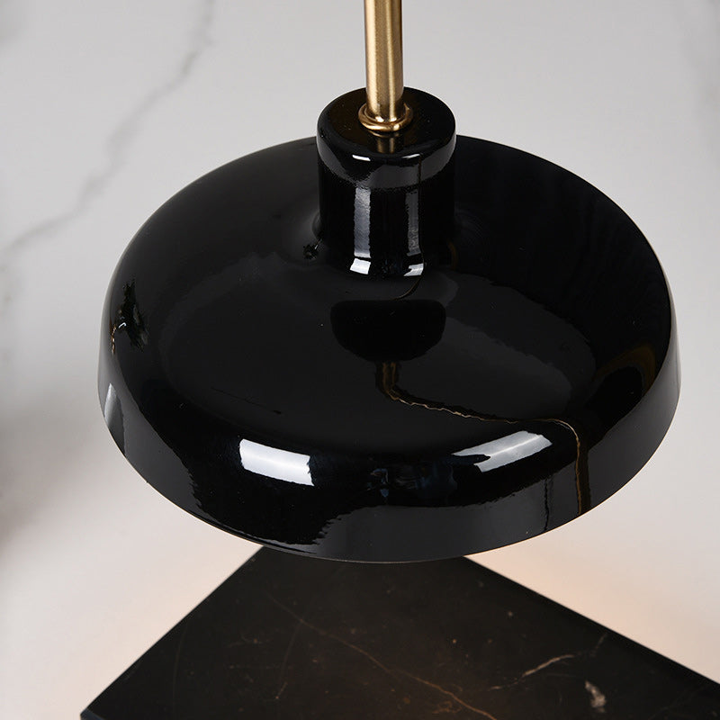 Round Disc Rectangular Marble Table Lamp