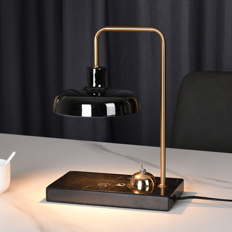 Round Disc Rectangular Marble Table Lamp