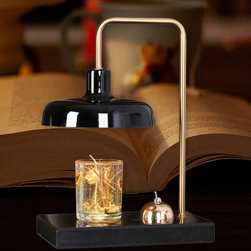 Round Disc Rectangular Marble Table Lamp