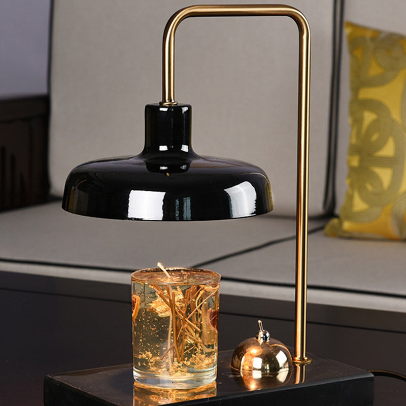 Round Disc Rectangular Marble Table Lamp