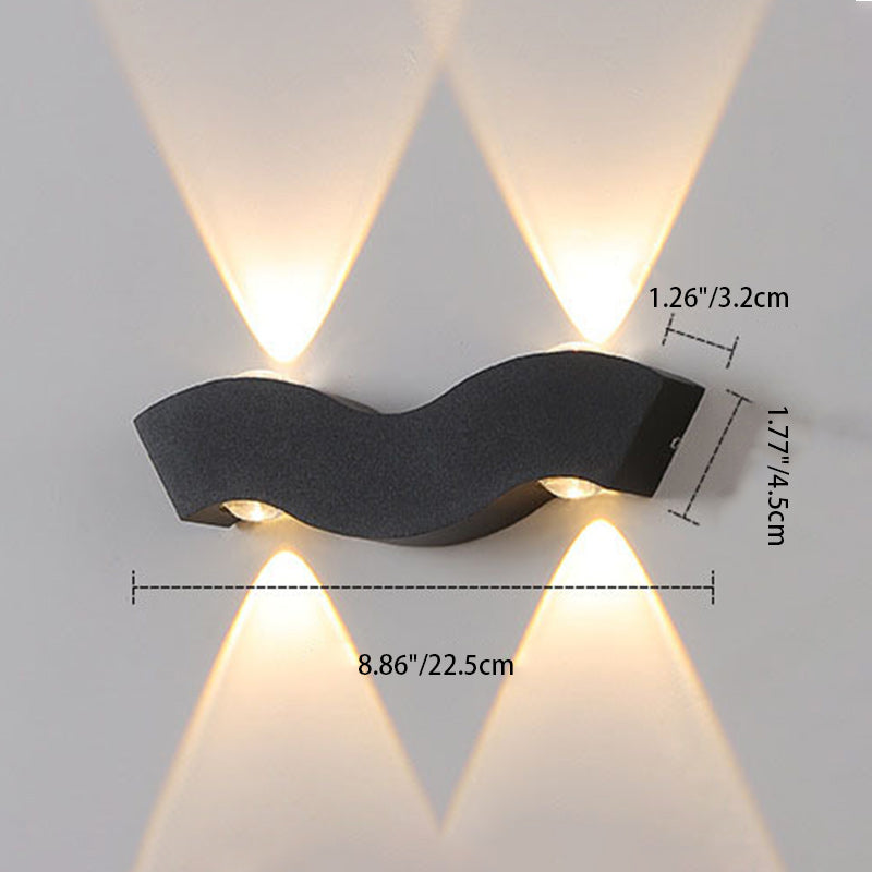 Wave Rectangle Half Circle Outdoor Light
