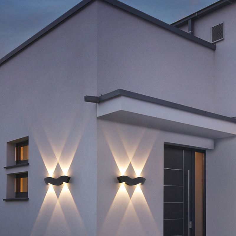 Wave Rectangle Half Circle Outdoor Light