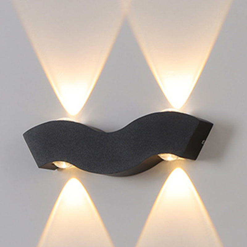 Wave Rectangle Half Circle Outdoor Light