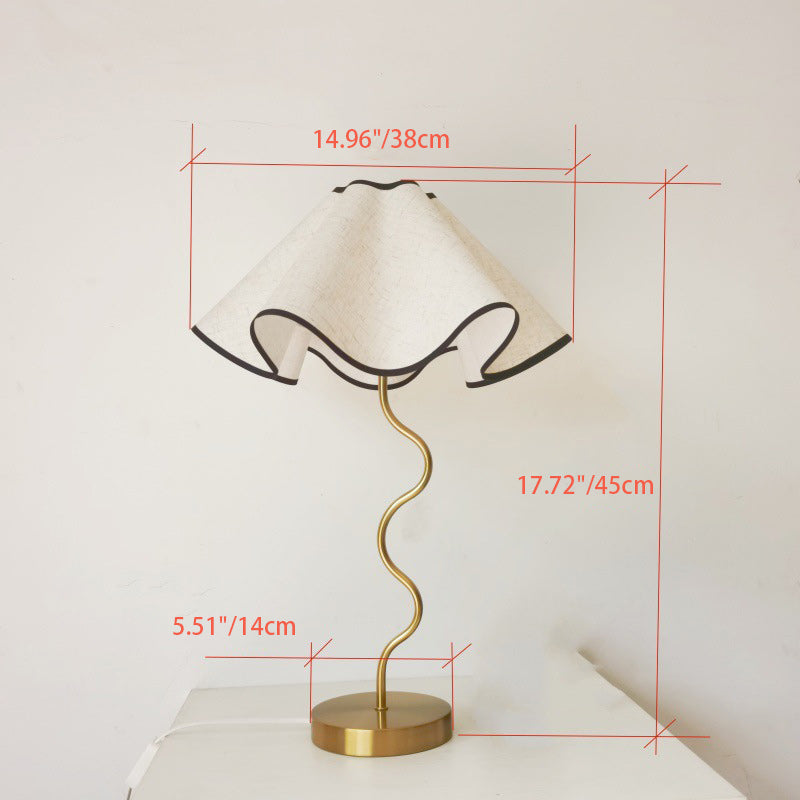 Umbrella Curved Long Disc Table Lamp
