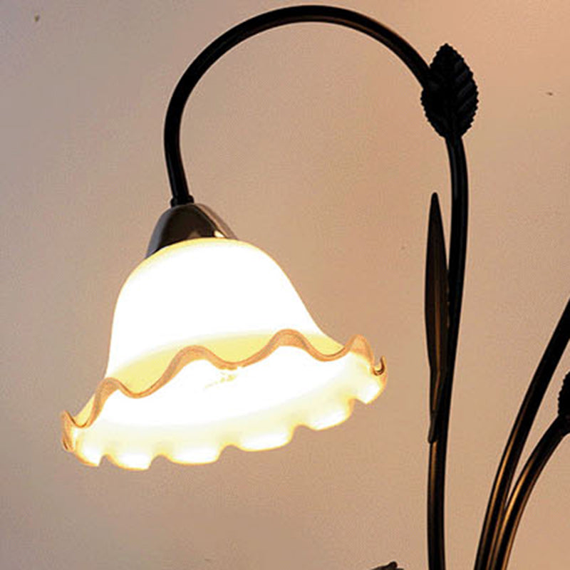 Round Cylinder Flower Chandelier 3-Light Floor Lamp