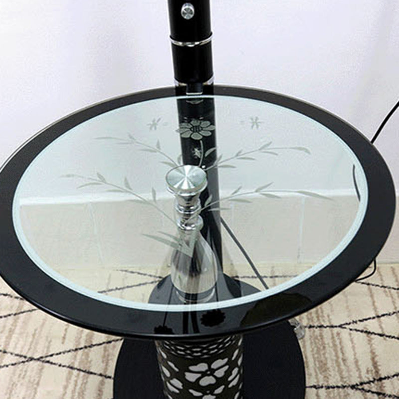 Round Cylinder Flower Chandelier 3-Light Floor Lamp