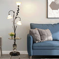 Round Cylinder Flower Chandelier 3-Light Floor Lamp