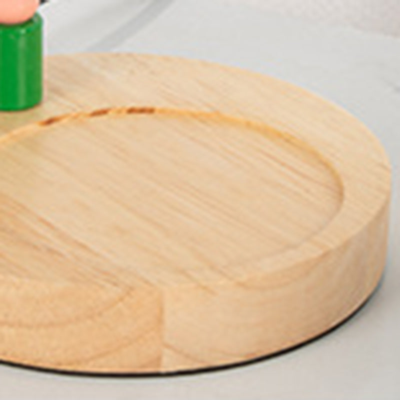 Cylinder Bellflower Disc Wood Table Lamp