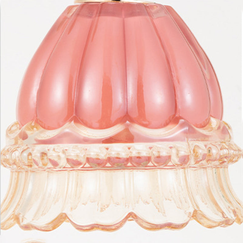 Cylinder Bellflower Disc Wood Table Lamp