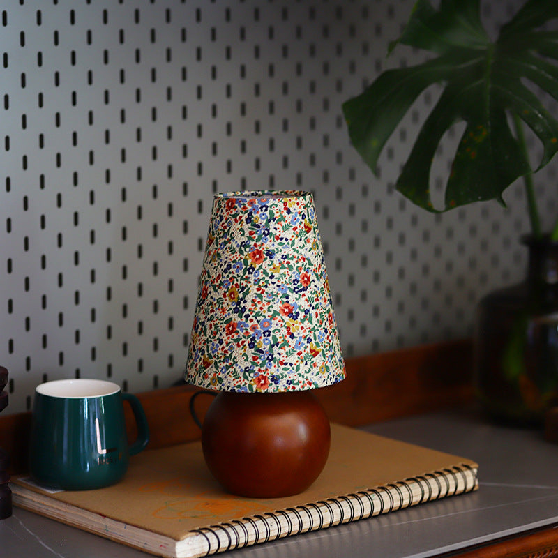 Cylinder Ball Round Floral Table Lamp