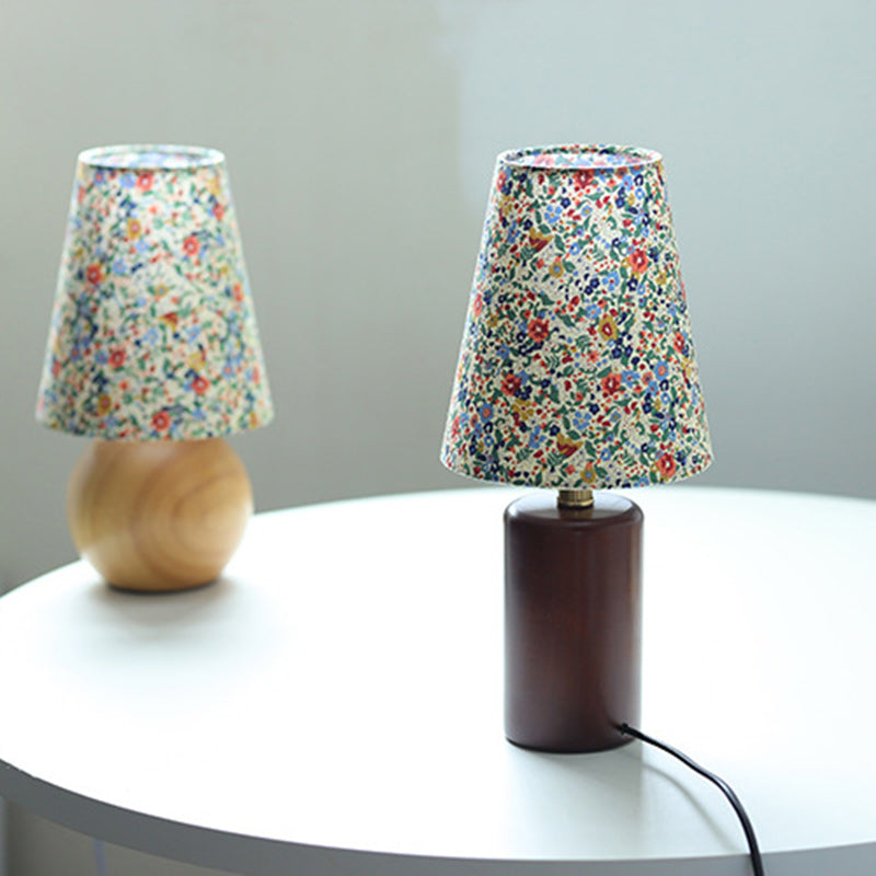 Cylinder Ball Round Floral Table Lamp