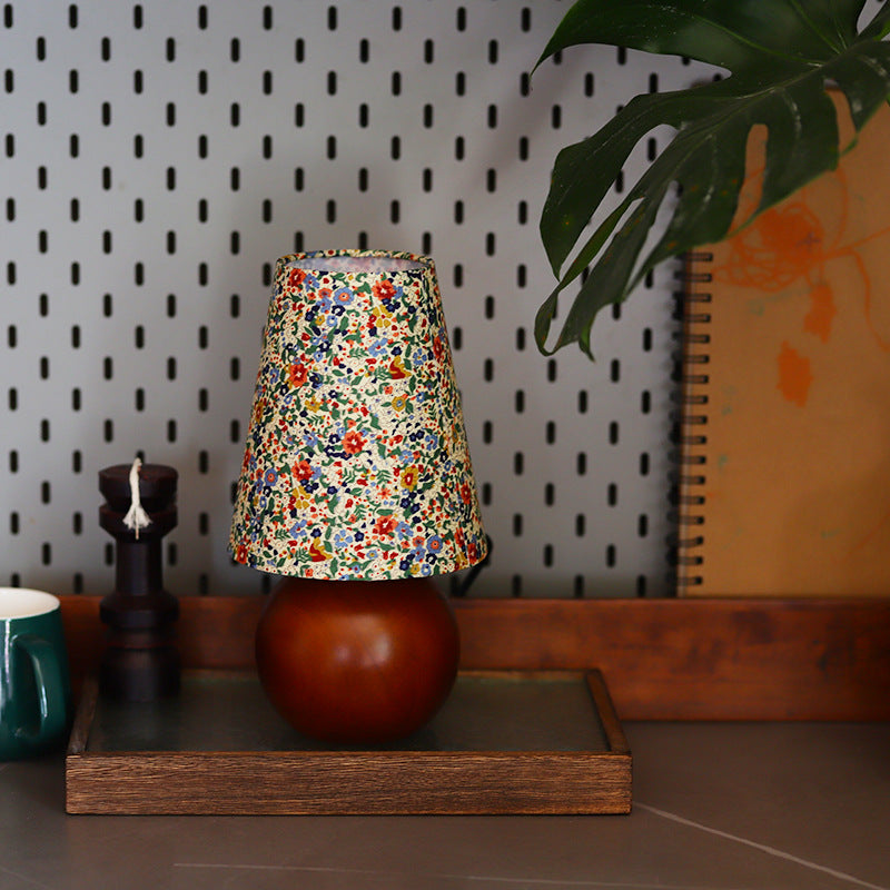 Cylinder Ball Round Floral Table Lamp
