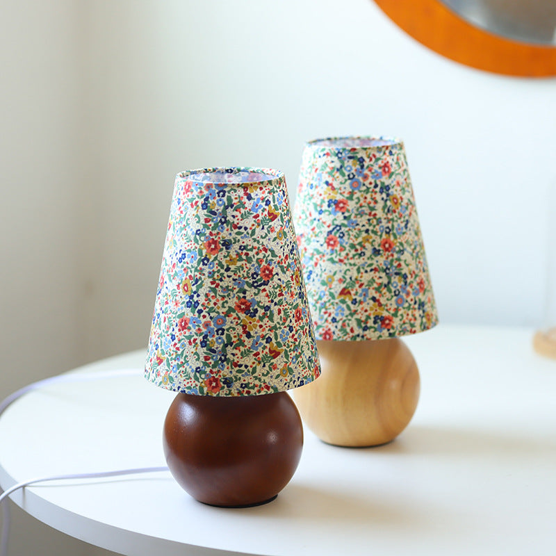 Cylinder Ball Round Floral Table Lamp