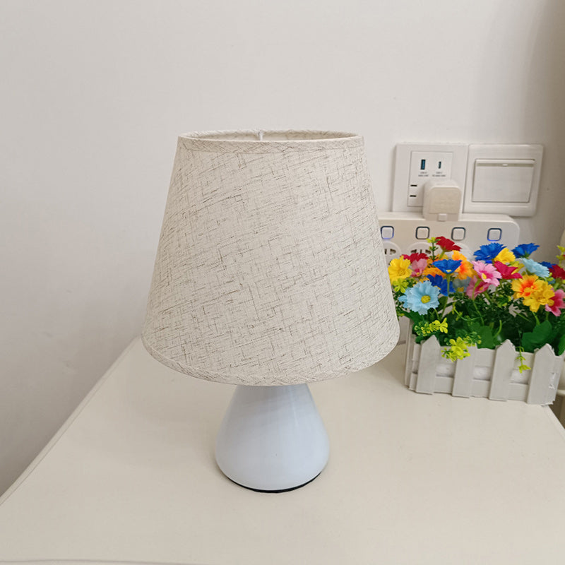 Round Tapered Iron Fabric Table Lamp