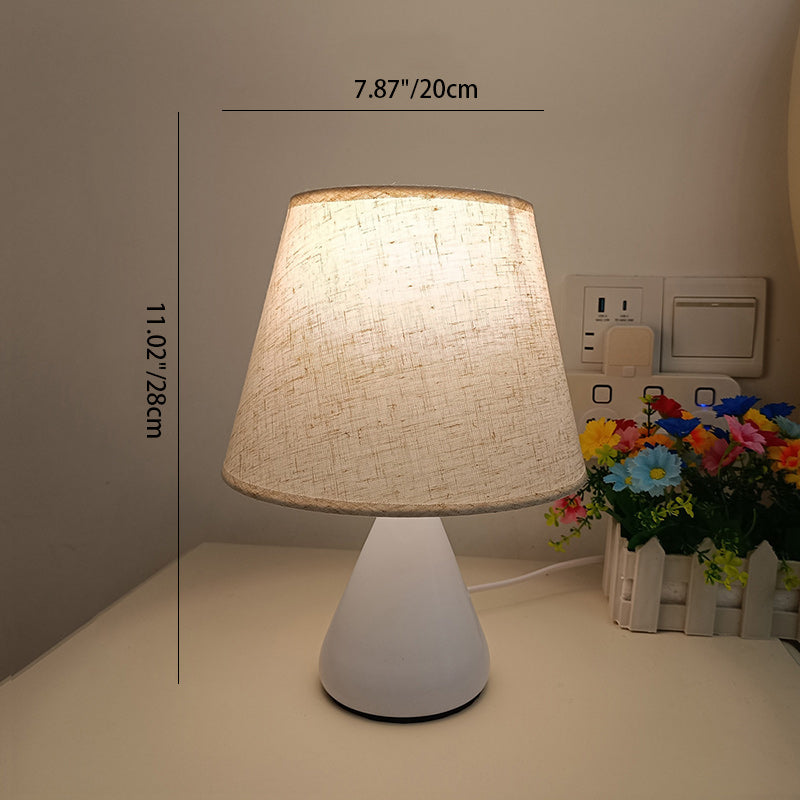 Round Tapered Iron Fabric Table Lamp