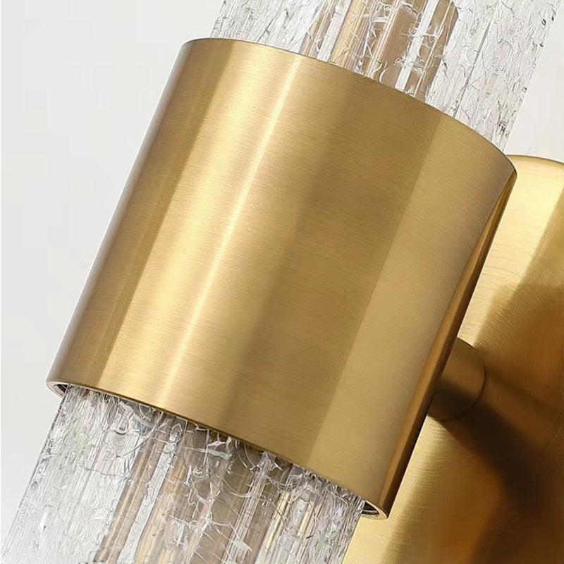 Cylinder Disc Hardware Glass 2-Light Wall Lamp