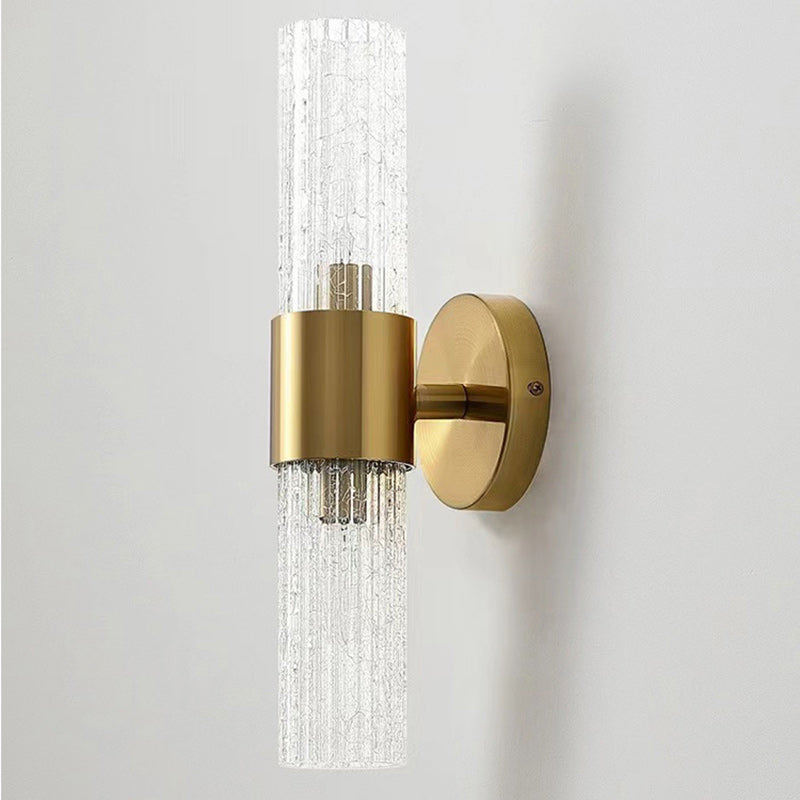 Cylinder Disc Hardware Glass 2-Light Wall Lamp