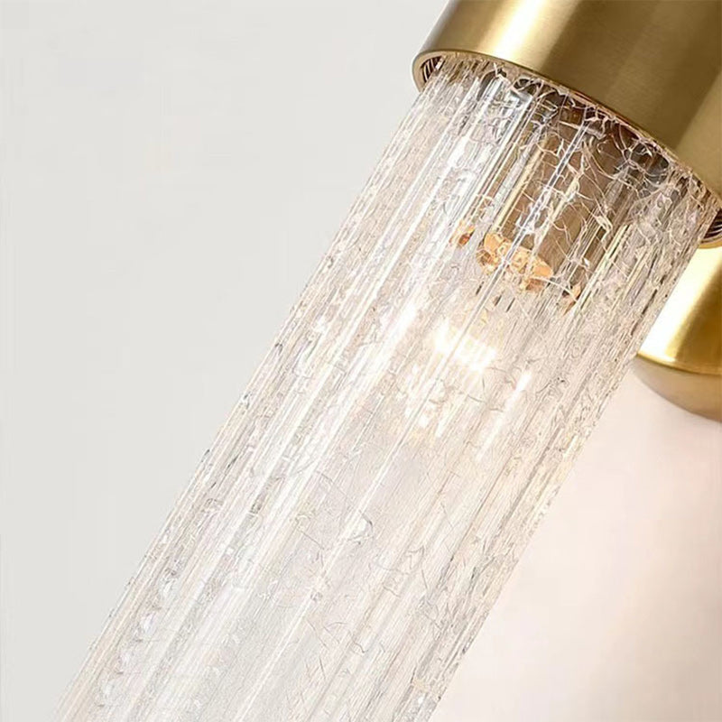 Cylinder Disc Hardware Glass 2-Light Wall Lamp