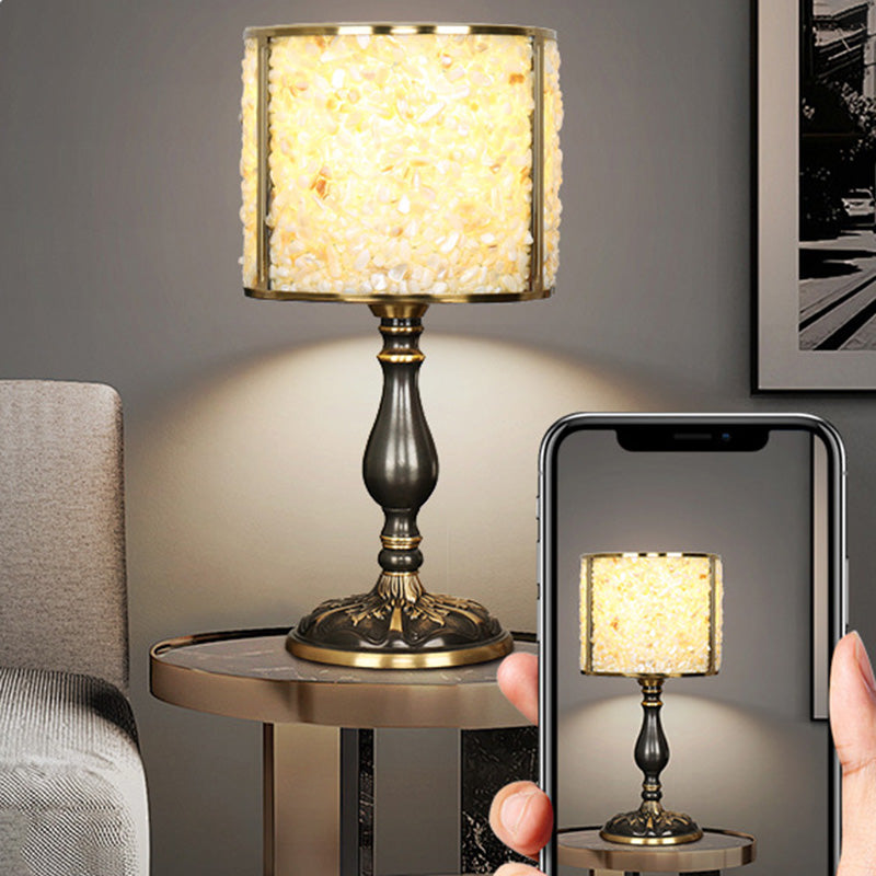 Cylinder Striped Pellet Shard Table Lamp
