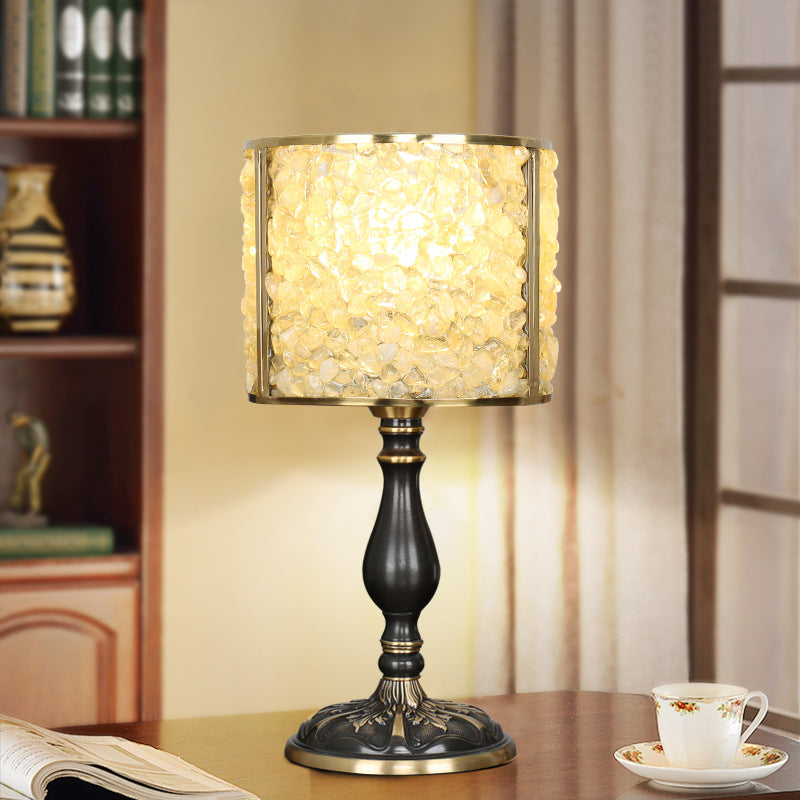 Cylinder Striped Pellet Shard Table Lamp
