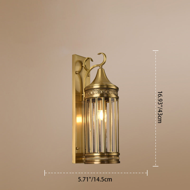 Cylinder Flare Stripe Copper 3-Light Outdoor Light