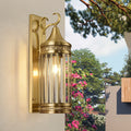 Cylinder Flare Stripe Copper 3-Light Outdoor Light