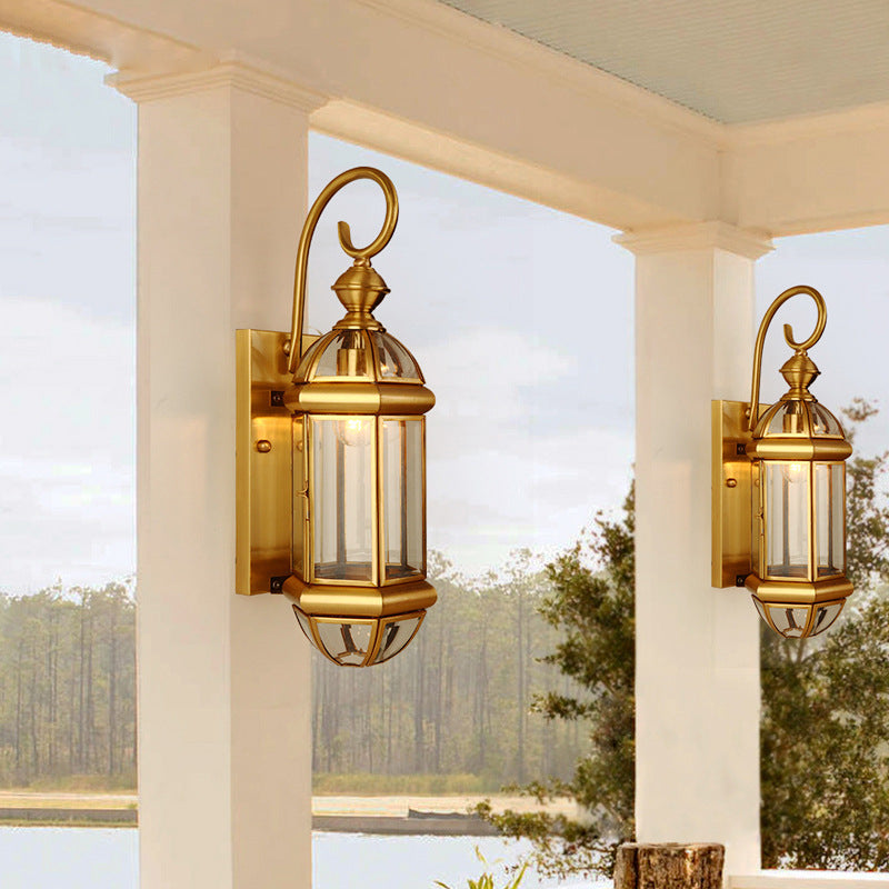 Cylinder Rectangle Half Round 3-Light Outdoor Light