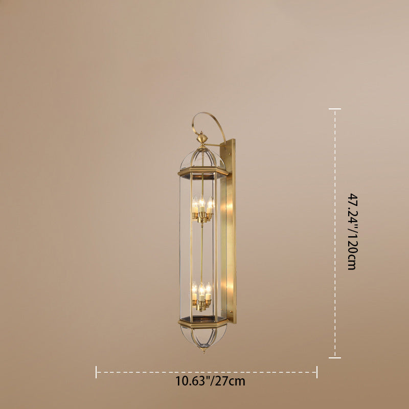 Cylinder Rectangle Half Round 3-Light Outdoor Light