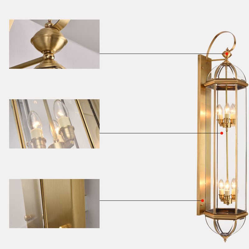 Cylinder Rectangle Half Round 3-Light Outdoor Light