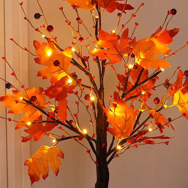 Tree Maple Leaf Square Table Lamp