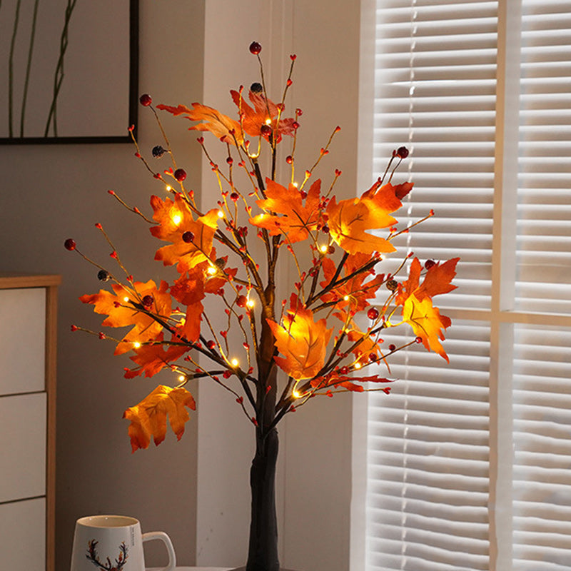 Tree Maple Leaf Square Table Lamp
