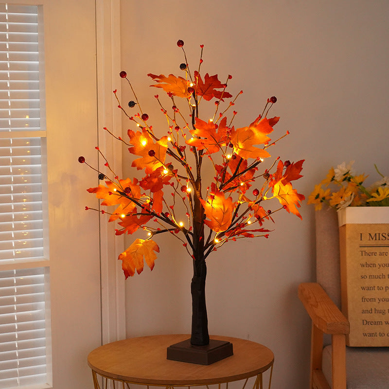 Tree Maple Leaf Square Table Lamp
