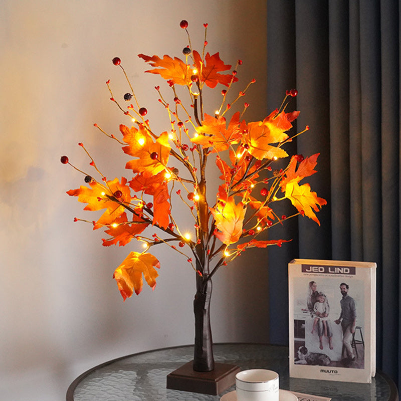 Tree Maple Leaf Square Table Lamp