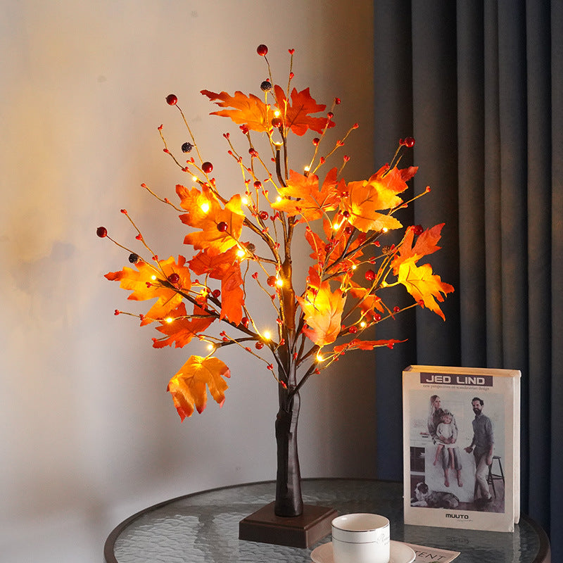 Tree Maple Leaf Square Table Lamp