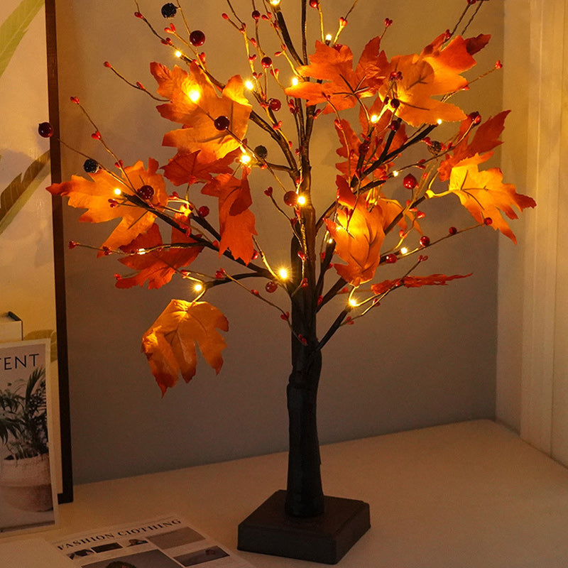 Tree Maple Leaf Square Table Lamp