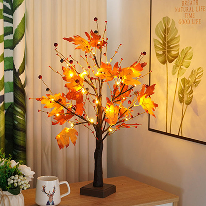 Tree Maple Leaf Square Table Lamp
